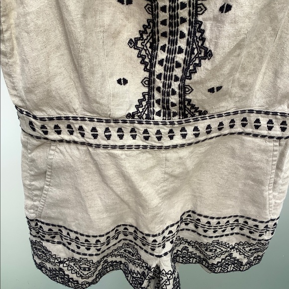 Embroidered Linen Romper - Picture 3 of 7